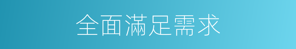 全面滿足需求的同義詞