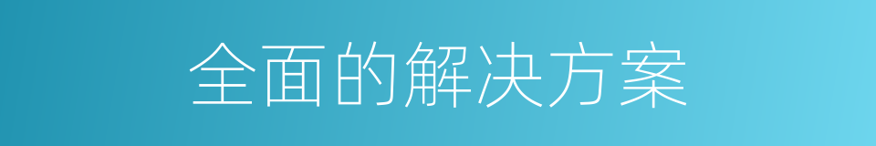 全面的解决方案的同义词