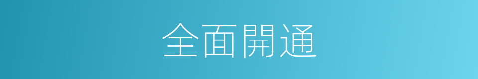 全面開通的同義詞
