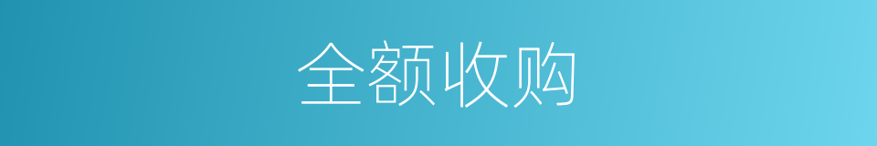全额收购的同义词