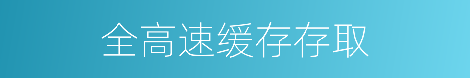 全高速缓存存取的同义词