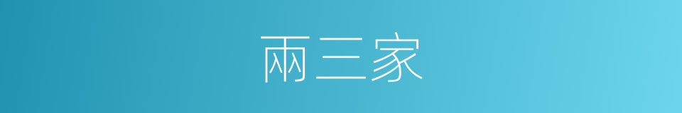 兩三家的同義詞