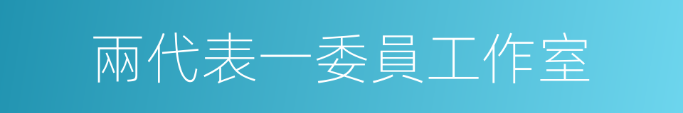 兩代表一委員工作室的同義詞