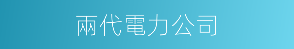兩代電力公司的同義詞