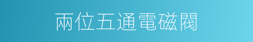 兩位五通電磁閥的同義詞