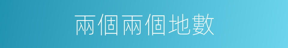 兩個兩個地數的同義詞