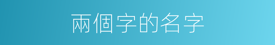 兩個字的名字的同義詞