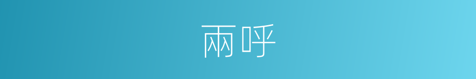 兩呼的同義詞
