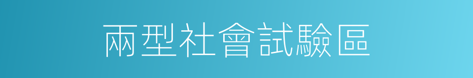 兩型社會試驗區的同義詞