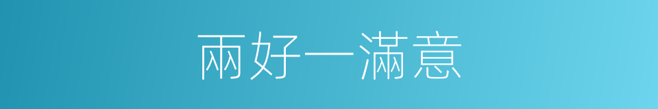 兩好一滿意的同義詞