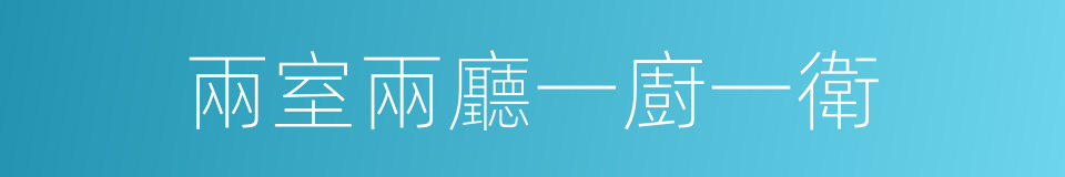 兩室兩廳一廚一衛的同義詞