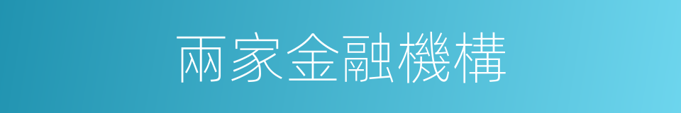 兩家金融機構的同義詞