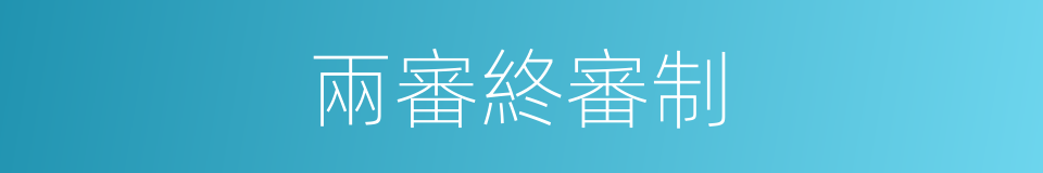 兩審終審制的意思