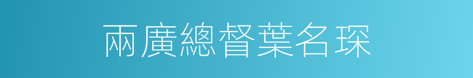 兩廣總督葉名琛的同義詞