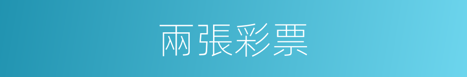 兩張彩票的同義詞