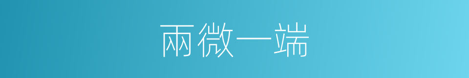 兩微一端的意思