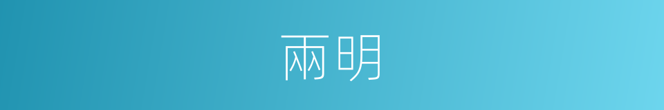 兩明的意思