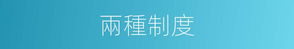 兩種制度的同義詞