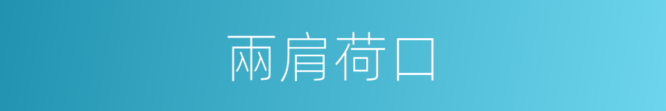 兩肩荷口的意思