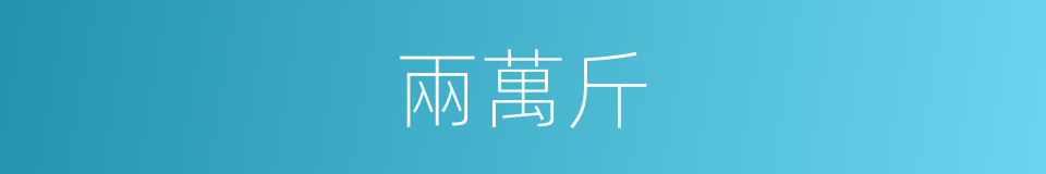 兩萬斤的同義詞