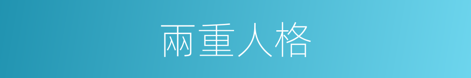 兩重人格的意思