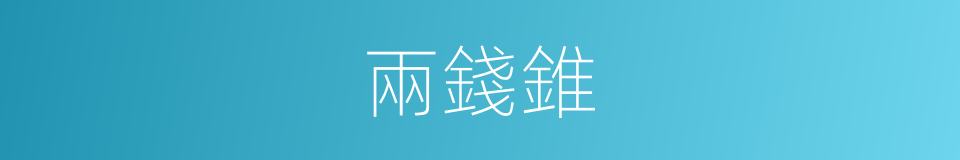 兩錢錐的意思