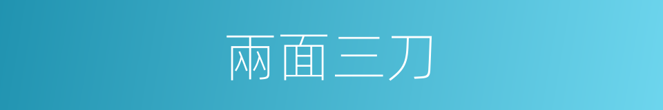 兩面三刀的意思