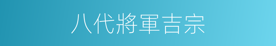 八代將軍吉宗的同義詞