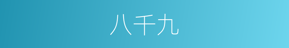 八千九的同义词