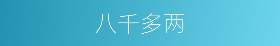 八千多两的同义词