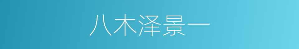 八木泽景一的同义词