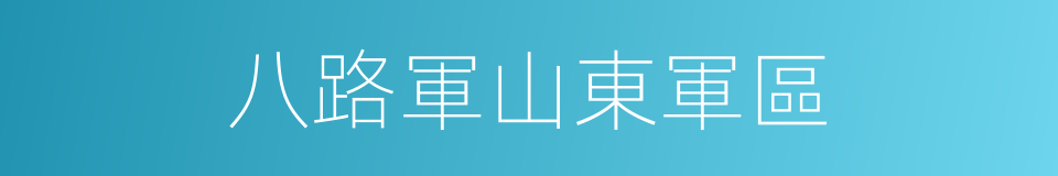 八路軍山東軍區的同義詞