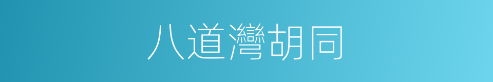 八道灣胡同的同義詞