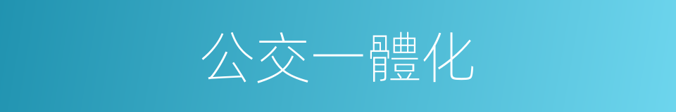 公交一體化的同義詞