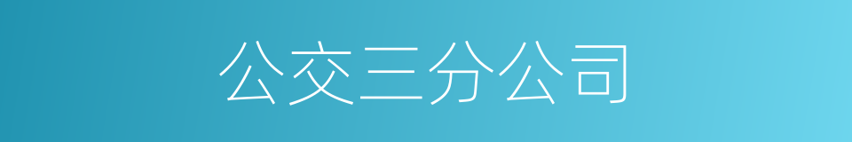 公交三分公司的同义词
