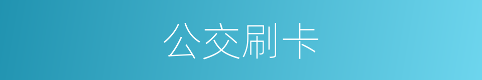 公交刷卡的同义词