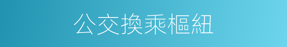 公交換乘樞紐的同義詞
