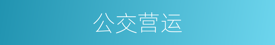 公交营运的同义词