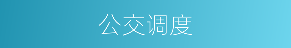 公交调度的同义词