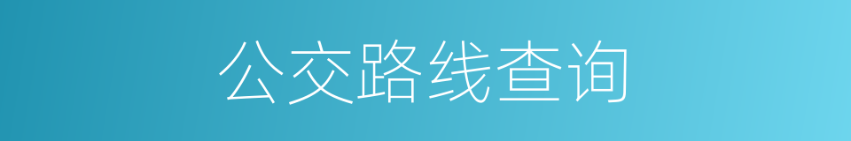 公交路线查询的同义词