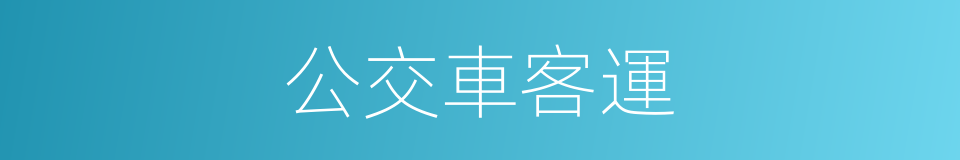 公交車客運的同義詞