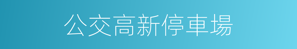 公交高新停車場的同義詞