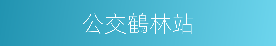 公交鶴林站的同義詞