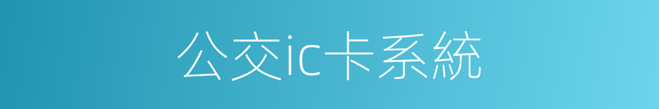 公交ic卡系統的同義詞