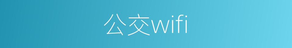 公交wifi的同义词