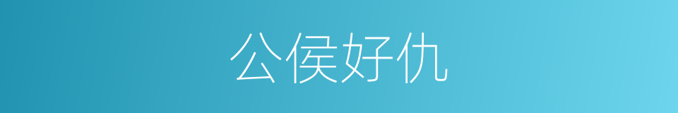 公侯好仇的同义词