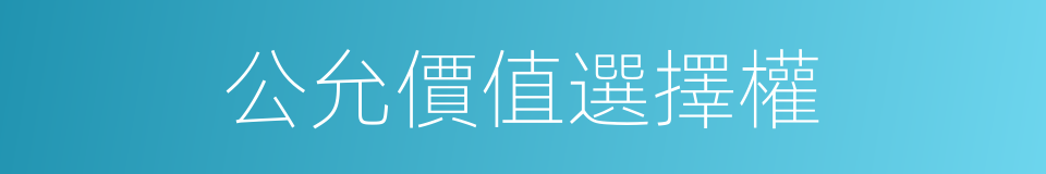 公允價值選擇權的同義詞