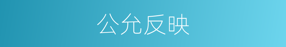 公允反映的同义词