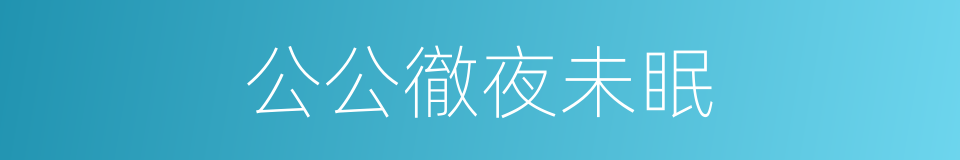 公公徹夜未眠的同義詞