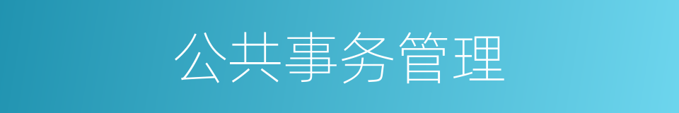 公共事务管理的同义词